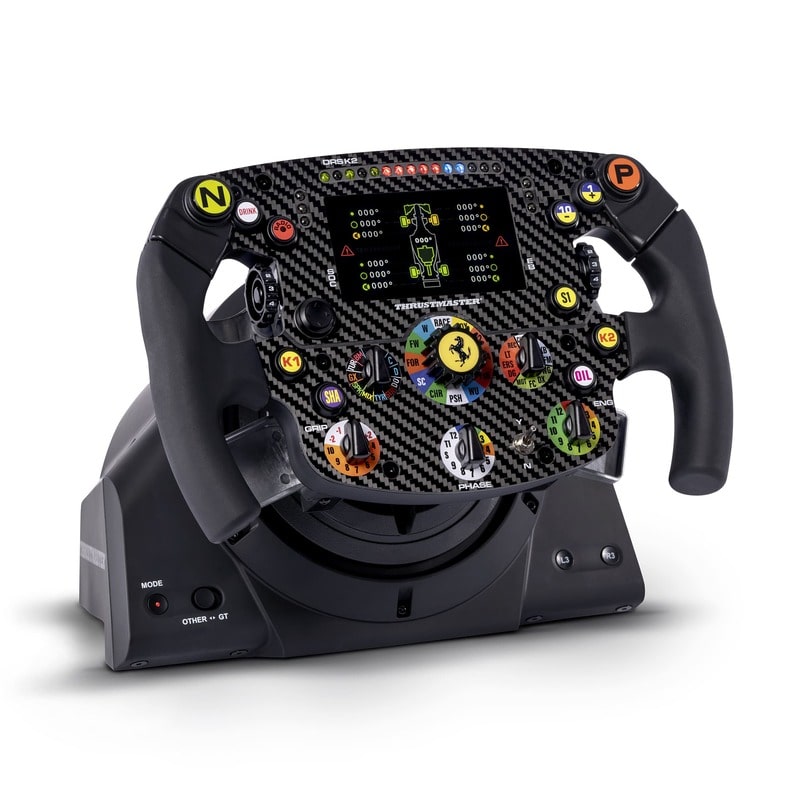 Demonstration of the Thrustmaster SF1000 in a wheel base with the front screen turned on