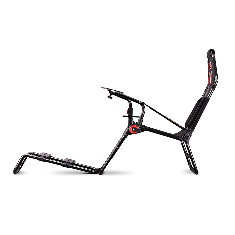 Side view of the Next Level Racing GT Lite cockpit frame with no peripherals
