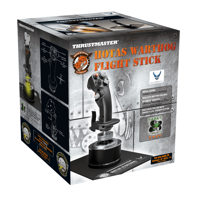 Image of the box packaging of the Hotas Warthog Flight Stick