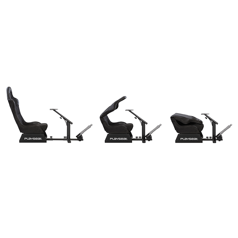 3 different folding options view of the Playseat Evolution in Alcantara