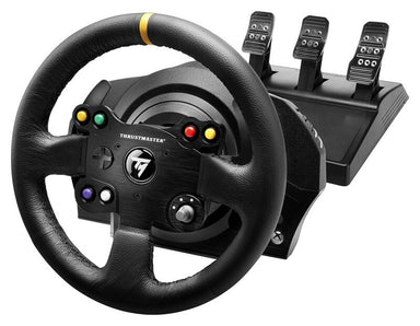 TX racing wheel with pedals included at the rear of the wheelbase