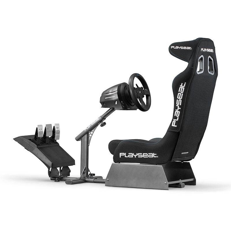 Rear side view of the Evolution Pro Black - ActiFit Edition with Steering wheel and pedals