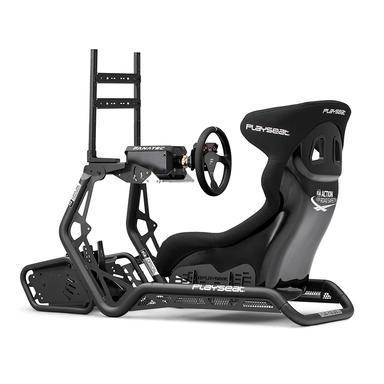 Side rear view of the Sensation Pro with a Fanatec wheelbase 