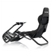 Side-rear view of the Playseat Trophy sim racing cockpit seat in black